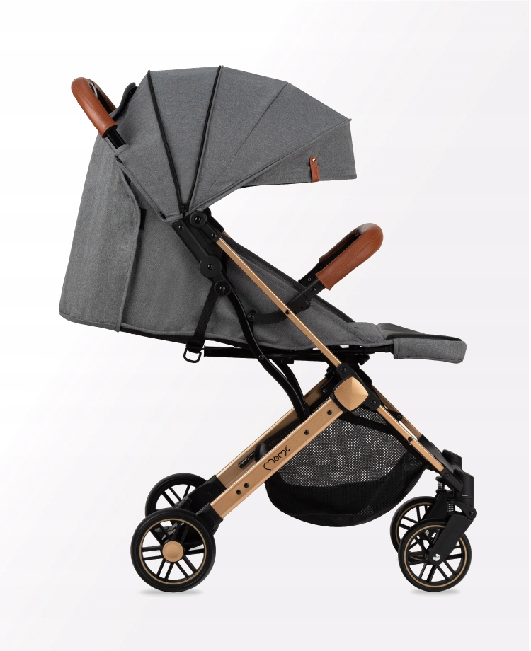 WÓZEK SPACEROWY SPACERÓWKA - MoMi ESTELLE SZARY ZŁOTY - MAŁY LEKKI WALIZKA Marka MoMi