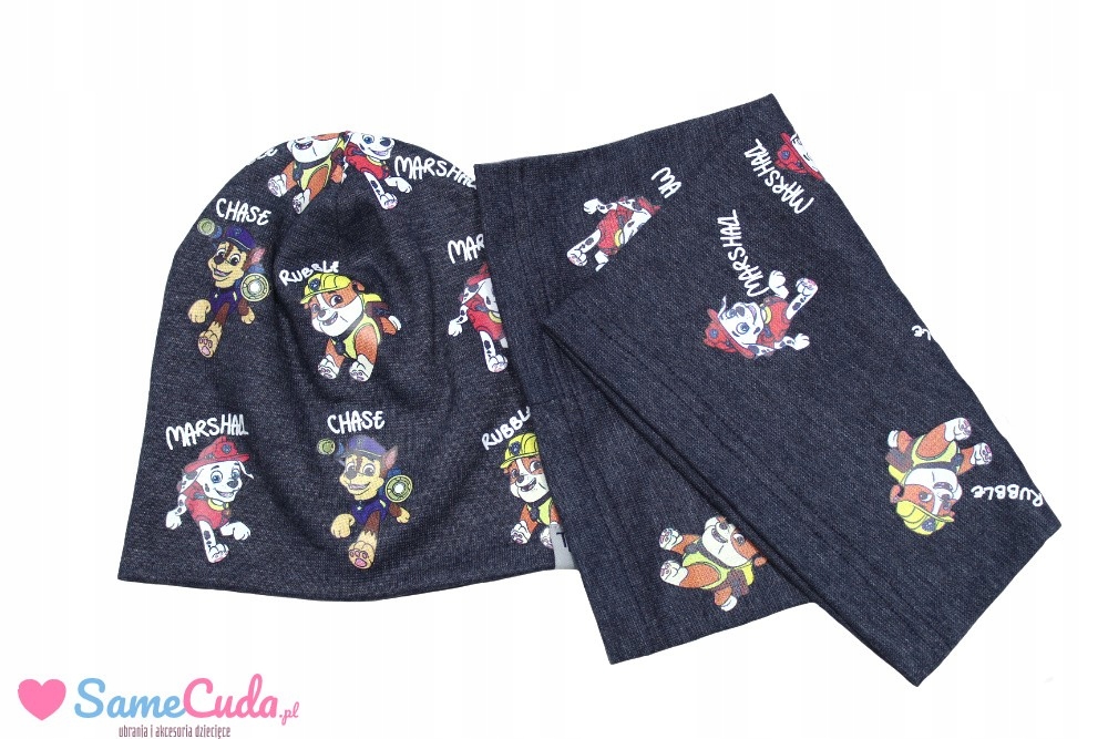 CZAPKA+KOMIN AJS PSI PATROL Chłopięcy granat 52