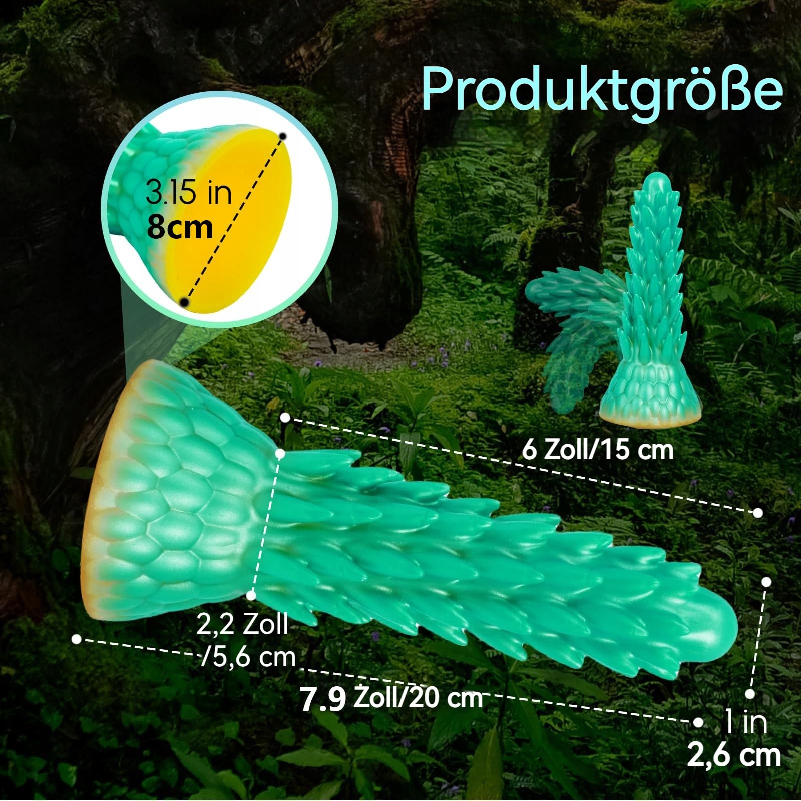 MONSTER DILDO Silikonowy Tentakel Dildo 20cm z Przyssawką Fantasy Analplug — miniatura 5