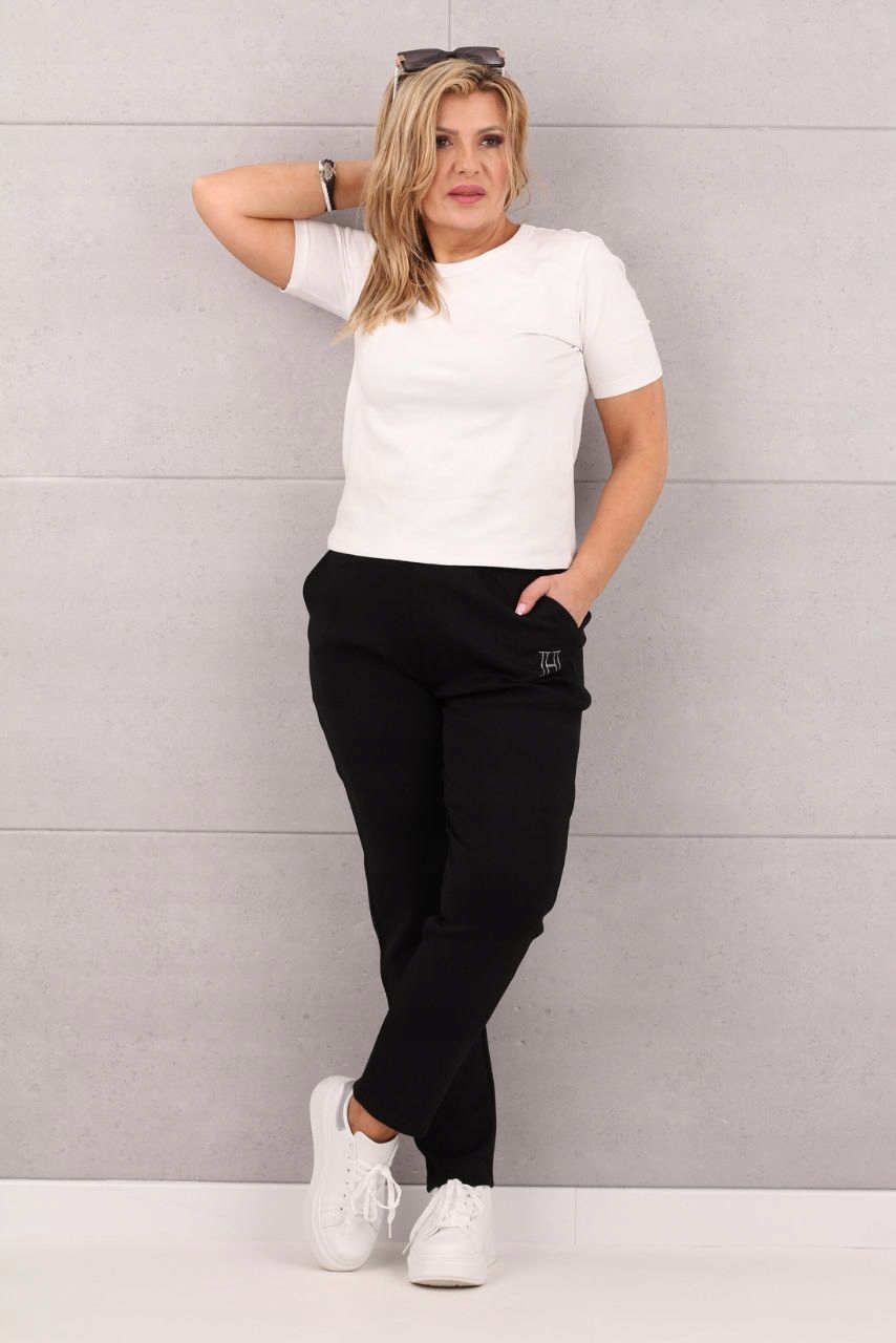 SPODNIE DRESOWE DAMSKIE DUŻE ROZMIARY NA GUMCE ELASTYCZNE Z KIESZENIAMI Płeć kobieta