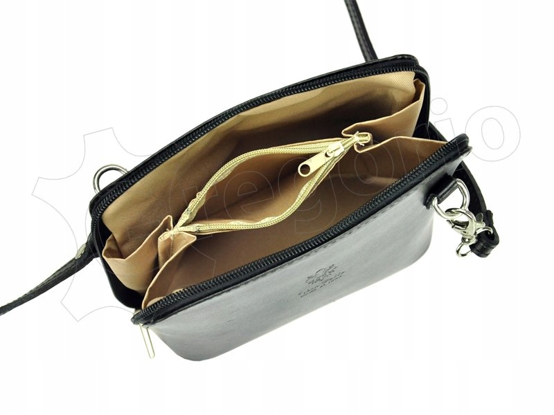 MAŁA TOREBKA PRZEWIESZKA NA RAMIĘ SKÓRA NATURALNA Liczba komór 2