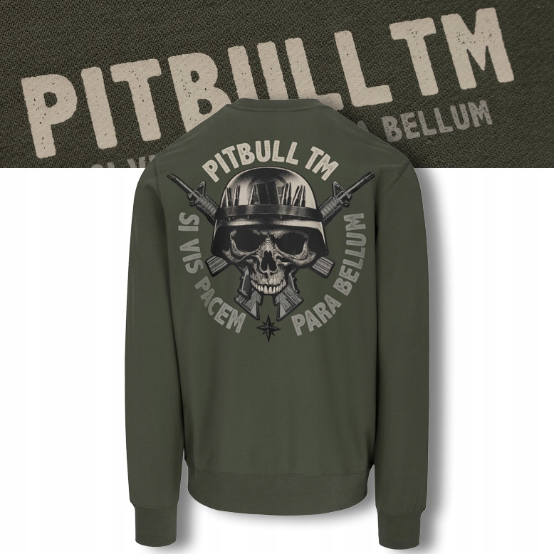 Męska Bluza Pitbull Bluza bez kaptura Para Bellum Nadruk na plecach