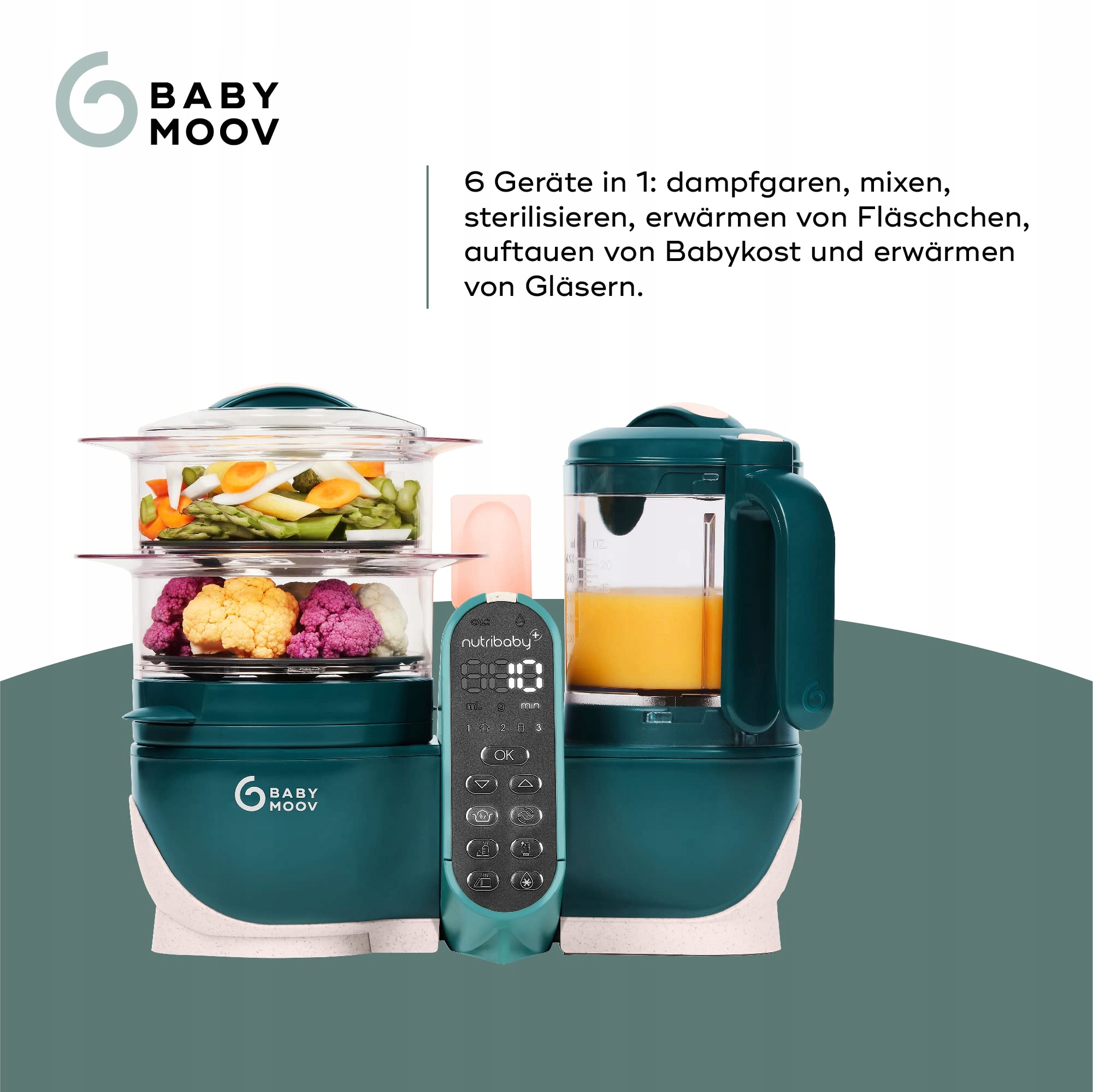 BABYMOOV Nutribaby Plus Zielony Robot Kuchenny Dla Niemowląt 2200ml — miniatura 3