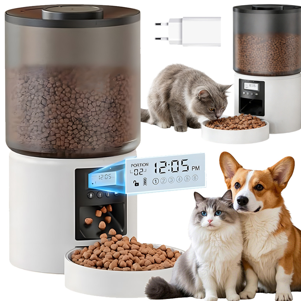 Levně Automatický Podavač Krmiva Pro Zvířata 4L Dávkovač S LCD Časovačem