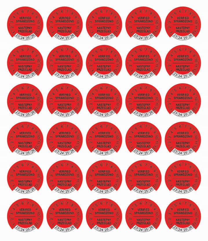 

Naklejki Inspekcyjne Etykiety Przegląd 30mm 30sz c