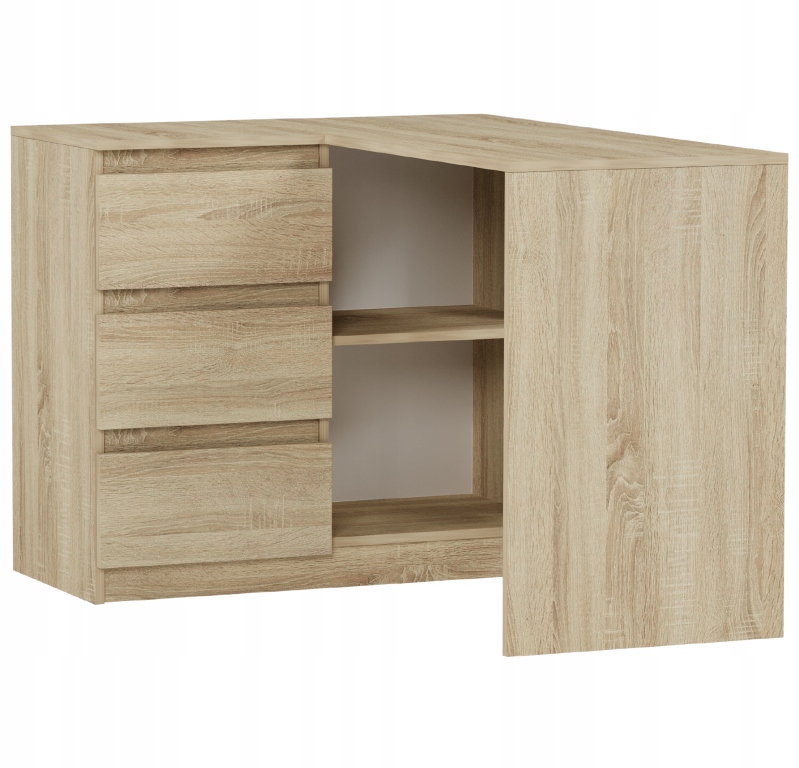 MEBLE BIURKO NAROŻNE KOMPUTER LEWE Sonoma N-4L