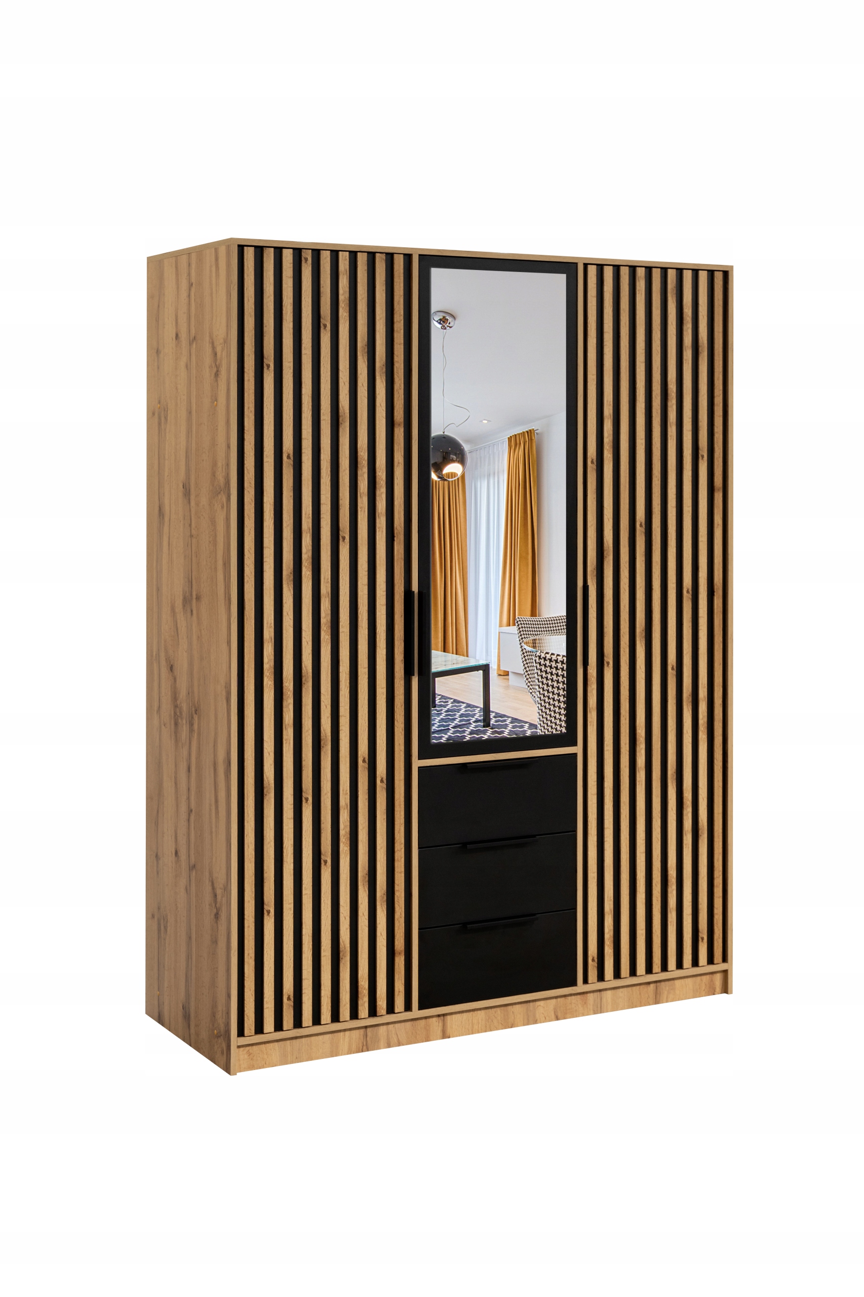 szafa BALI D3 LUX lamele, lustro, kolory