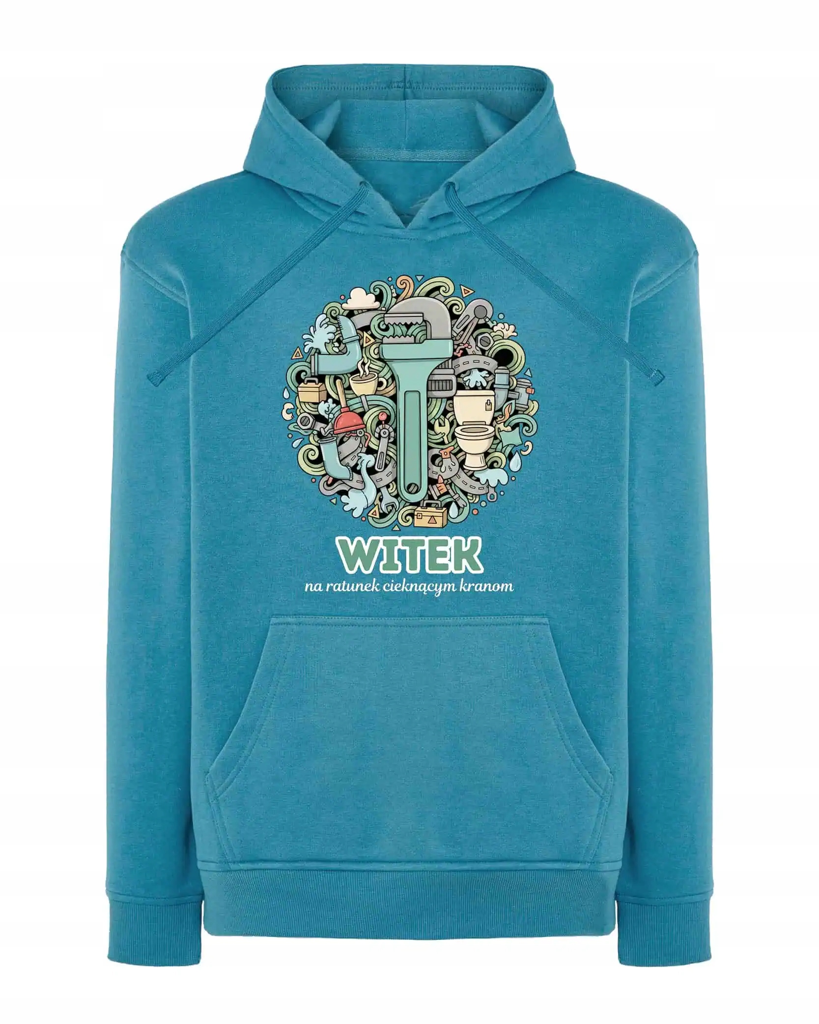 Mikina s kapucí Hydraulik Personalizovaná Ilustrační Modrá XL