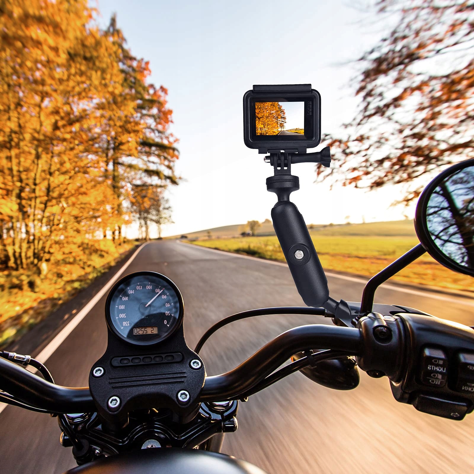 CAMOLO 360° Adjustable Motorcycle Mirror Mount for Action Cameras — miniatura 5