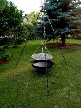 Grill ruszt nierdzewny 80 cm palenisko 80 cm kołowrotek Producent inna