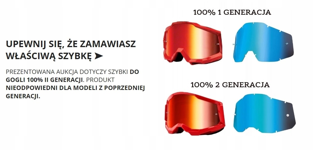 SZYBKA DO GOGLI 100% STRATA ACCURI RACECRAFT LUSTRZANA ZŁOTA TEAR OFF Producent inny
