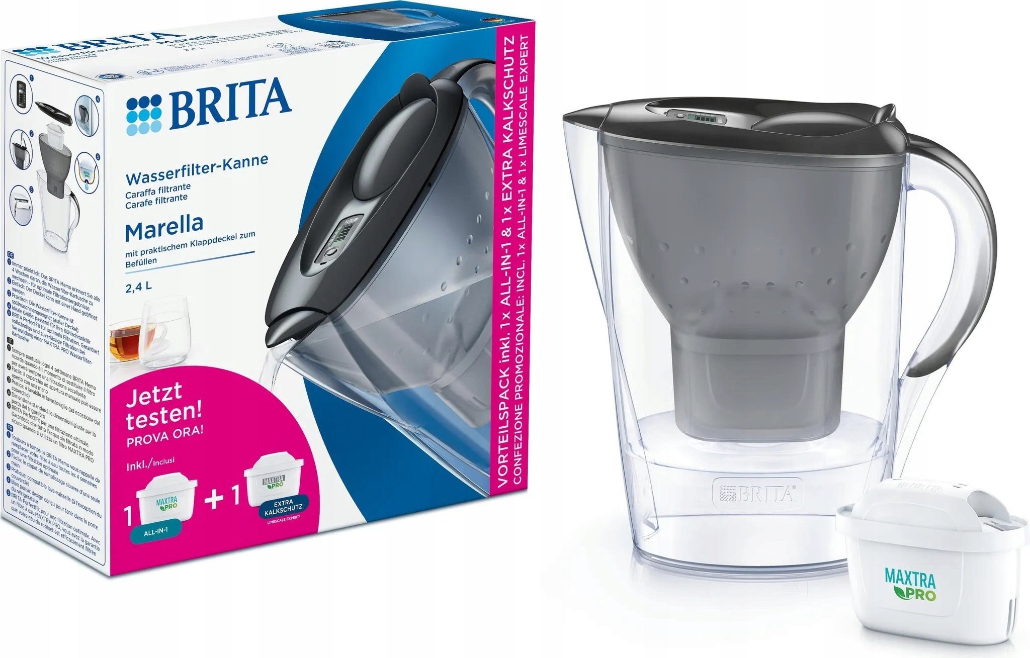 Dzbanek filtrujący Brita Marella 2,4l 2 filtry Maxtra Pro grafit