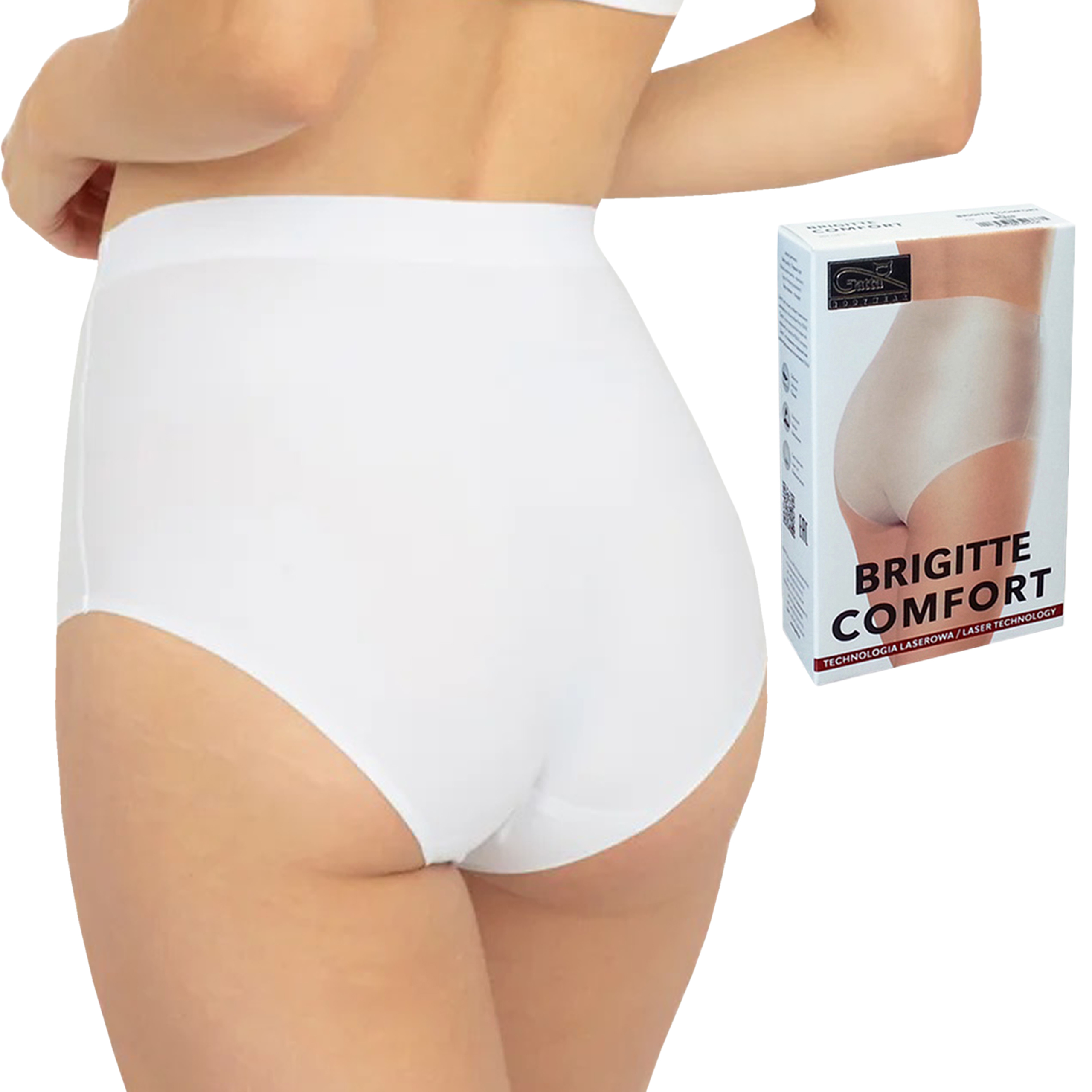 

Gatta Brigitte Comfort, figi bezszwowe, Białe, M