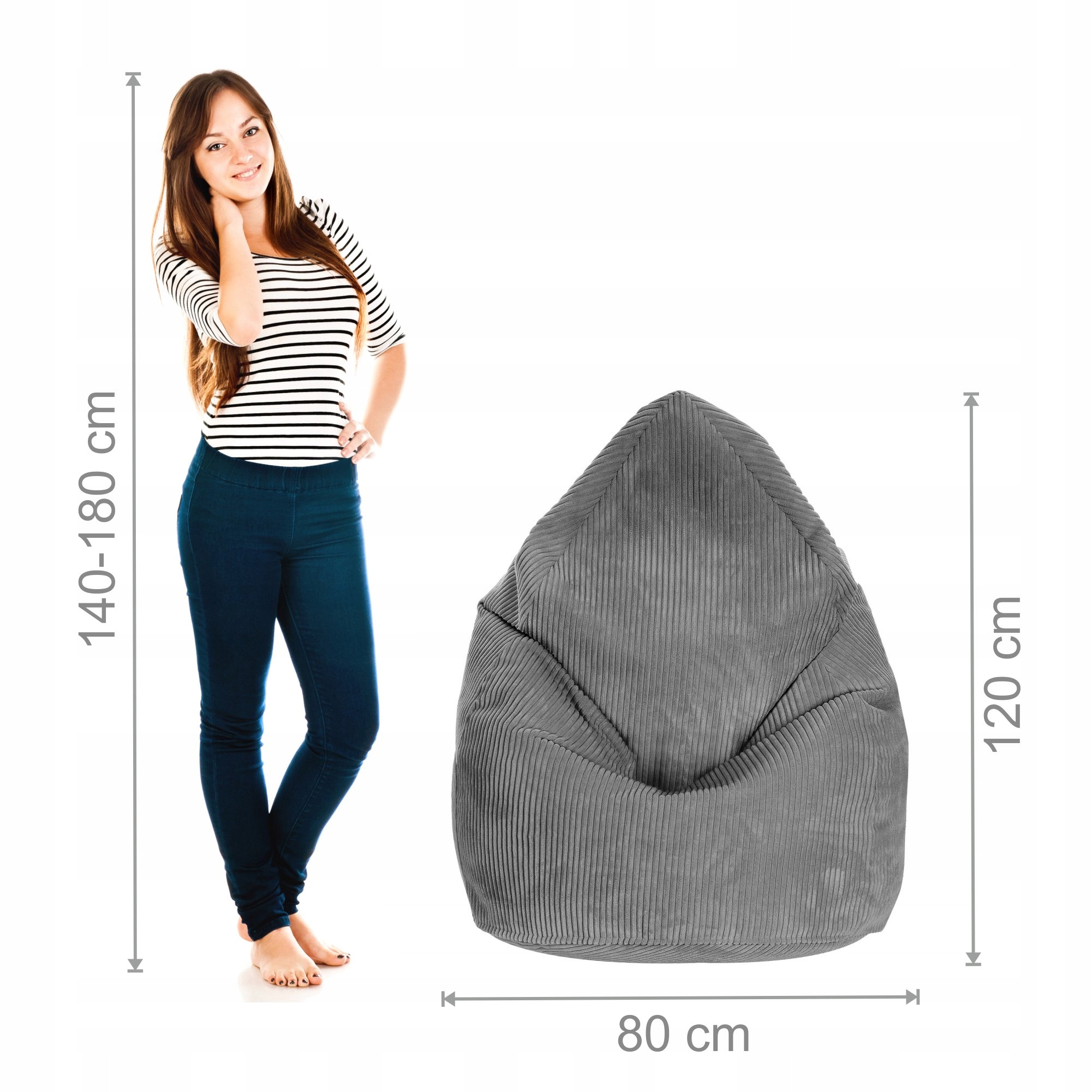 Worek Sako Siedzisko XXl Pufa Sztruks Gratis Prezent Podnóżek Producent MIX Marka DREAMROOTS