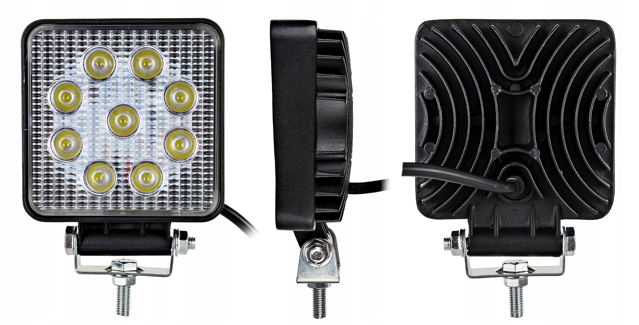 LAMPA ROBOCZA HALOGEN LED 27W 12V 24V 9-LED 2 szt. Waga produktu z opakowaniem jednostkowym 0.6 kg