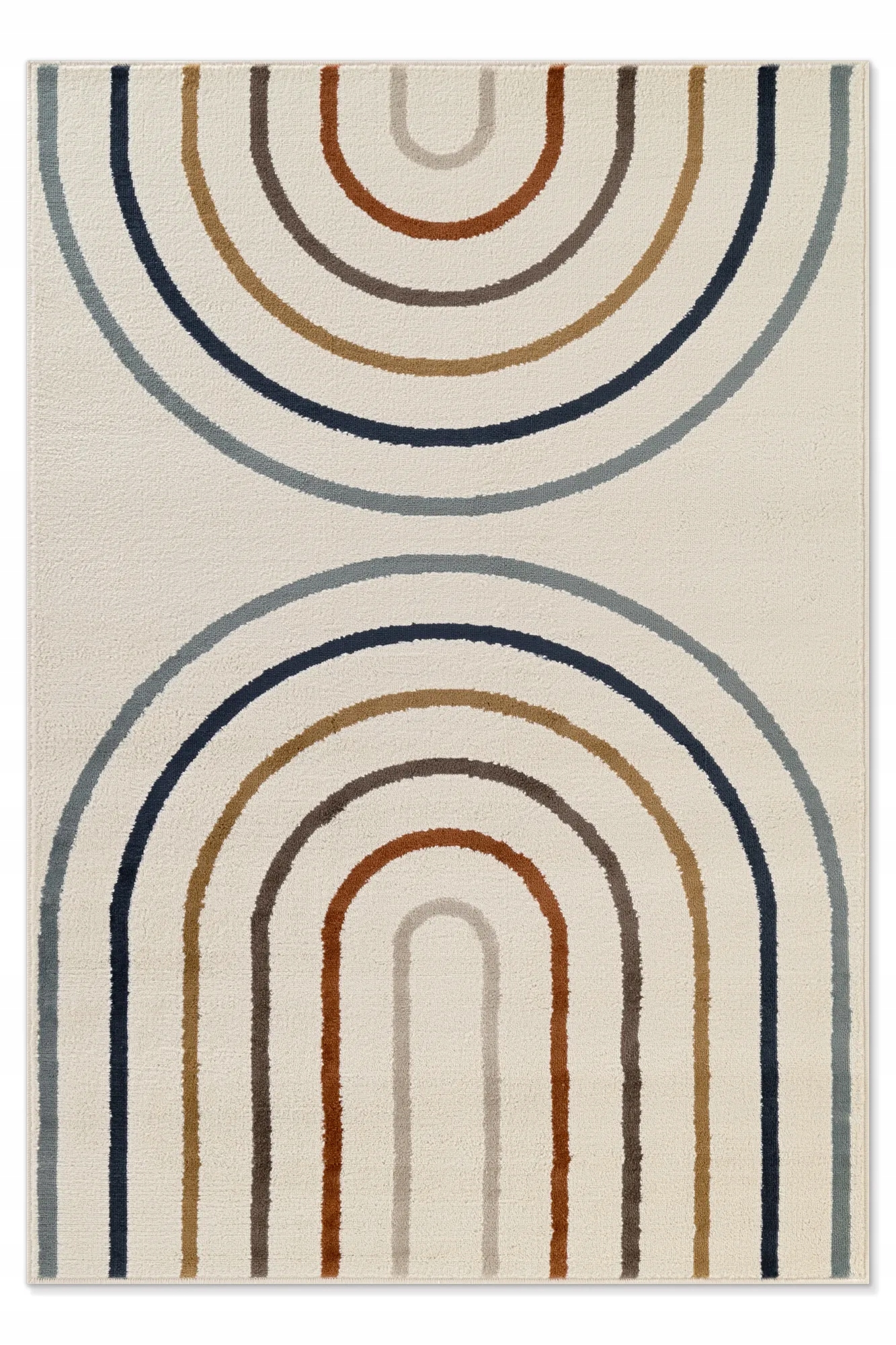 Koberec 160 x 235 cm, krémový, barevná duha, měkké štětiny