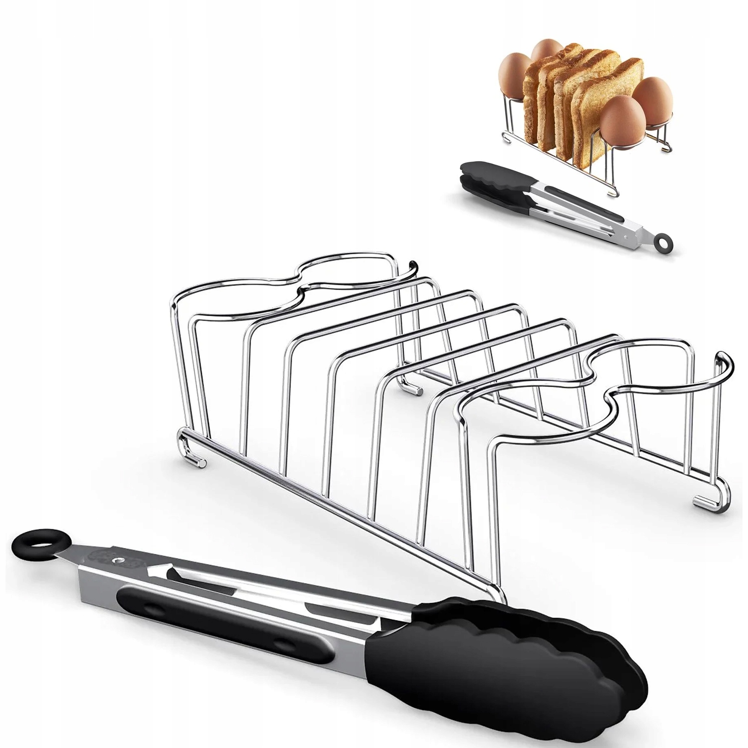 Zestaw śniadaniowy do tostów jajek Ruszt szczypce do Airfryer Stojak