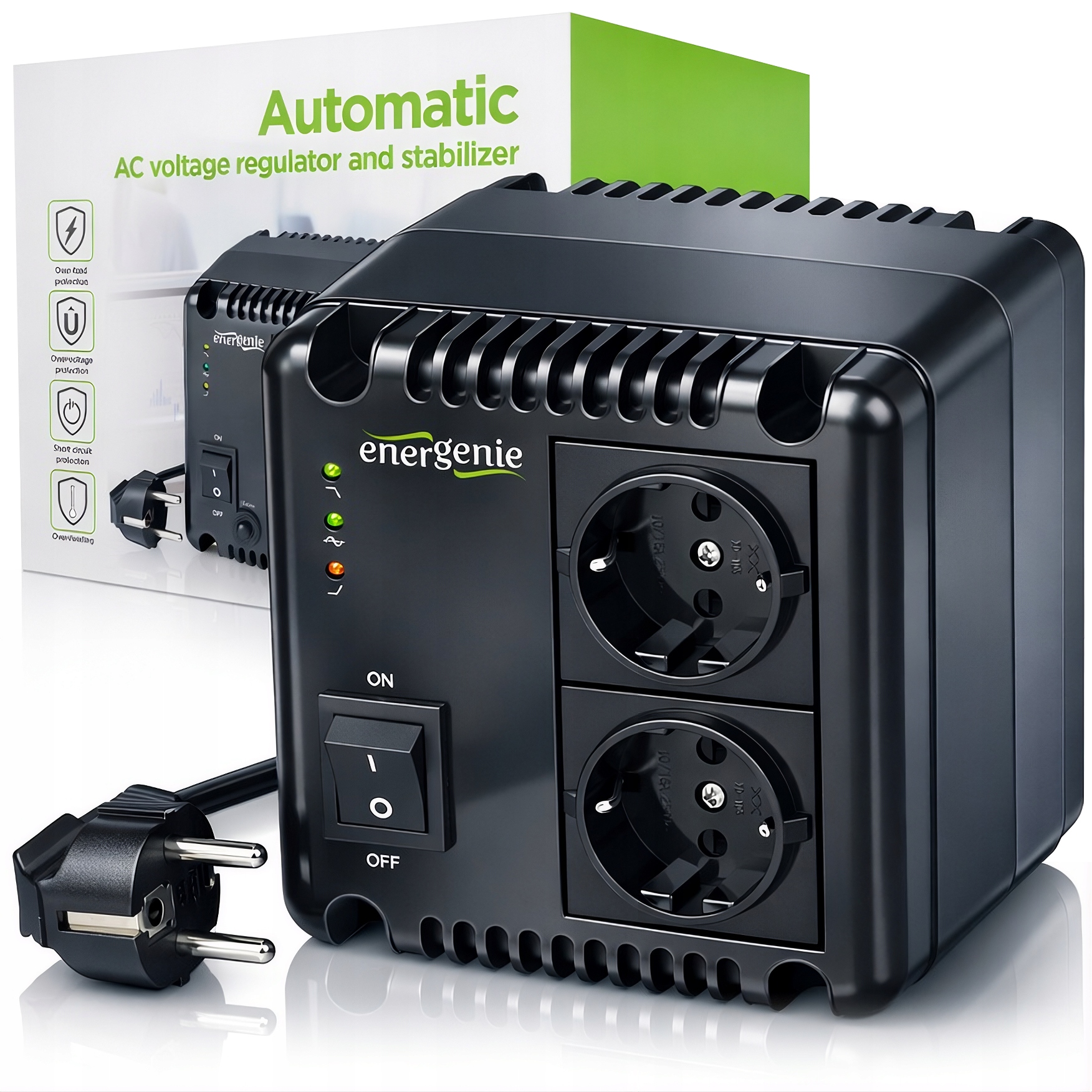 Regulator napięcia 230V Avr stabilizator 1000VA 600W czysty sinus automat