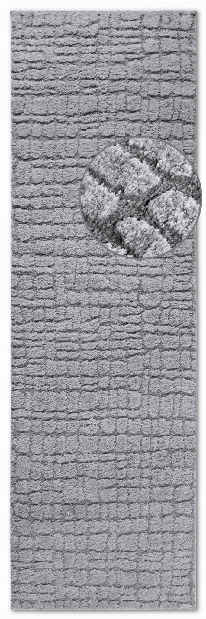 Koberec Běhoun plyšový do chodby 80x240 cm, šedý, moderní boho vzor