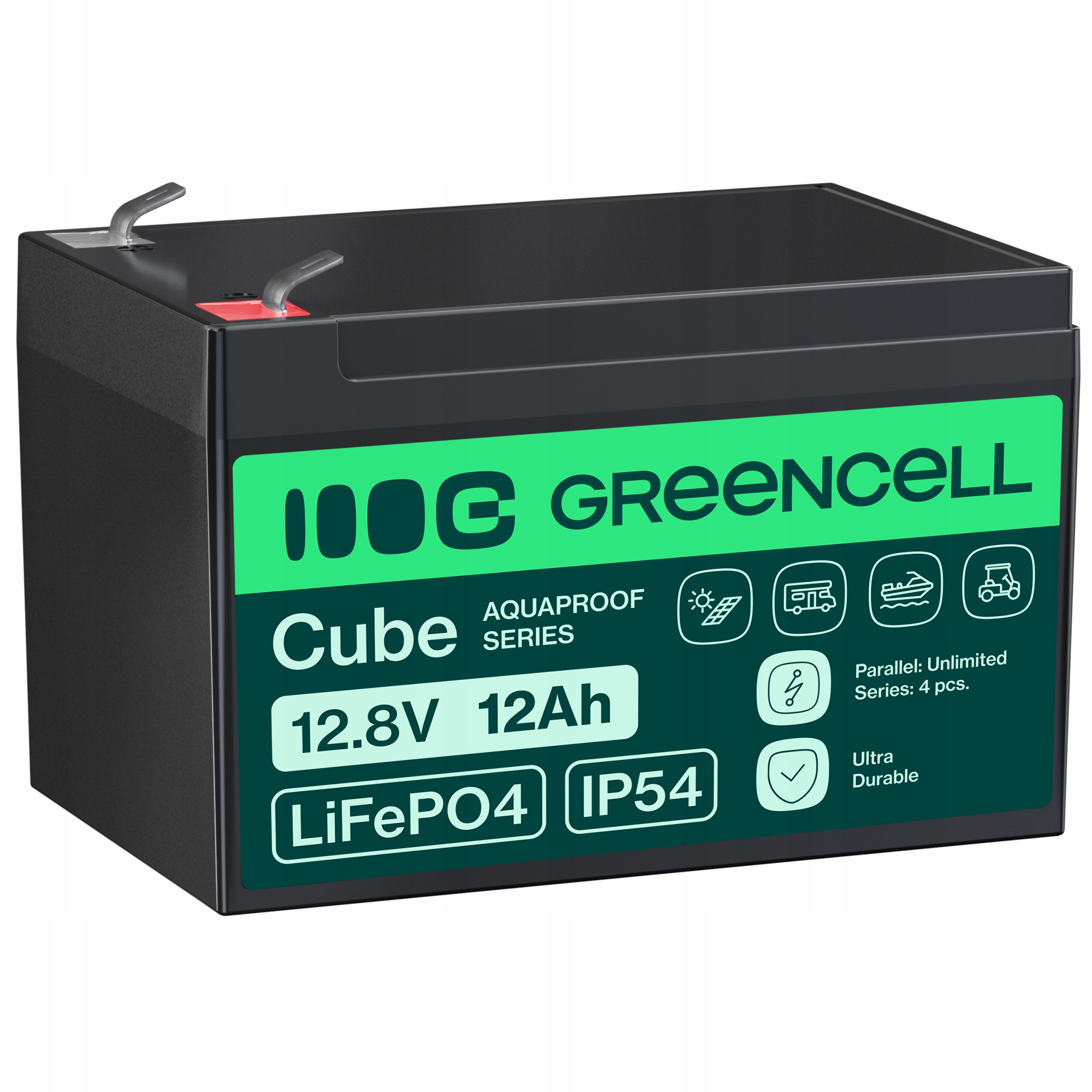 Akumulátor LiFePO4 12Ah 12.8V 153.6Wh Bms pre autíčko Hračky Alarmu Kampera