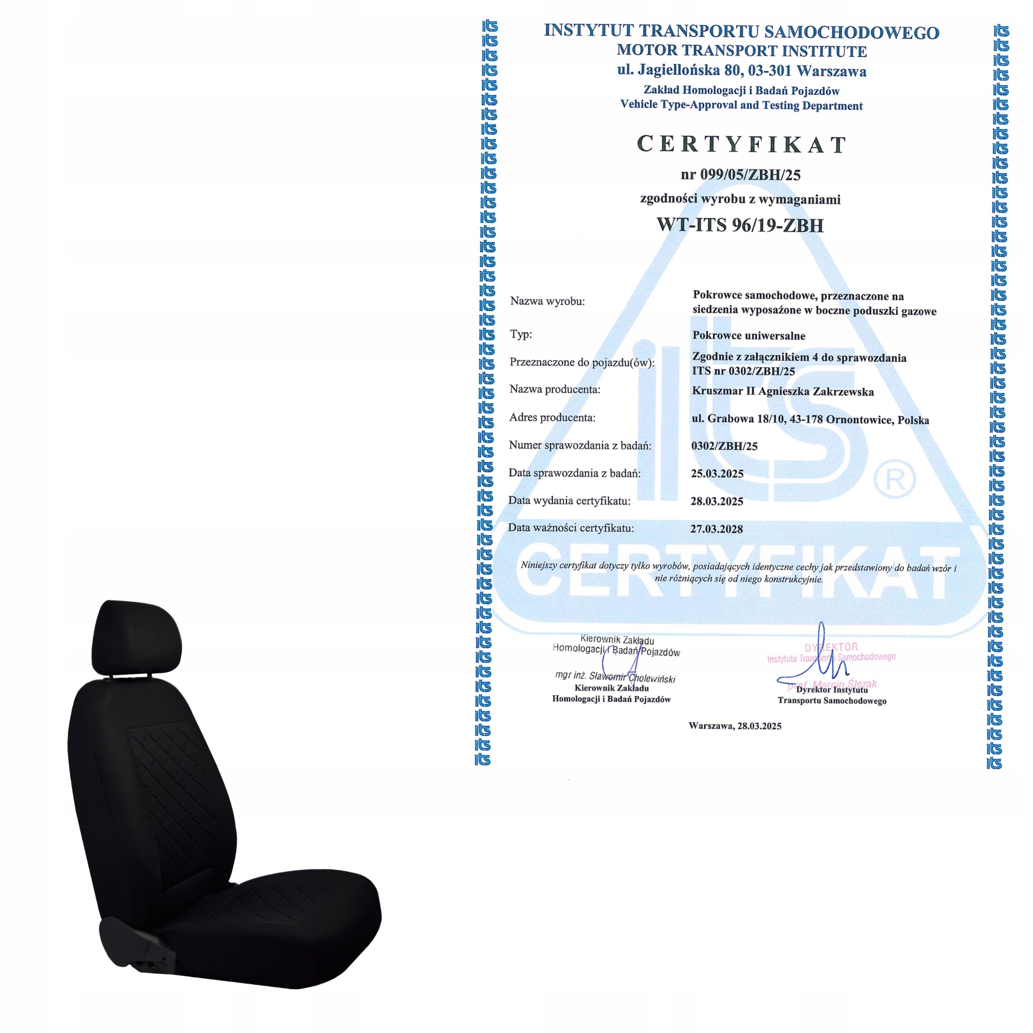 Pokrowiec na fotel kierowcy - czarny - TOYOTA RAV4 Rodzaj Dedykowane