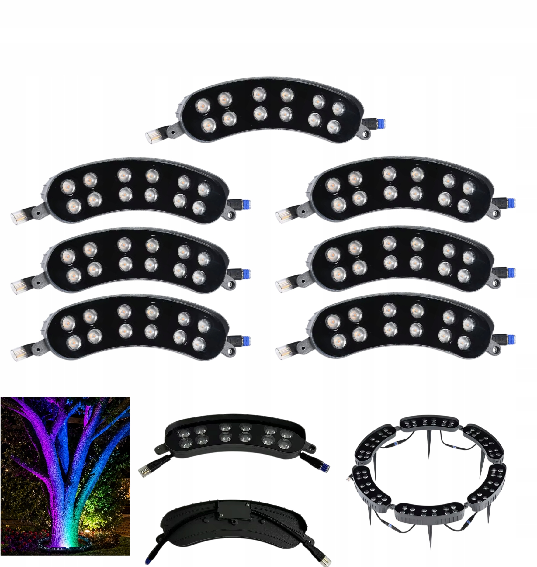 Modulárna Led lampa s podsvietením pre stromy 12W 230V IP65 Rgb 7ks