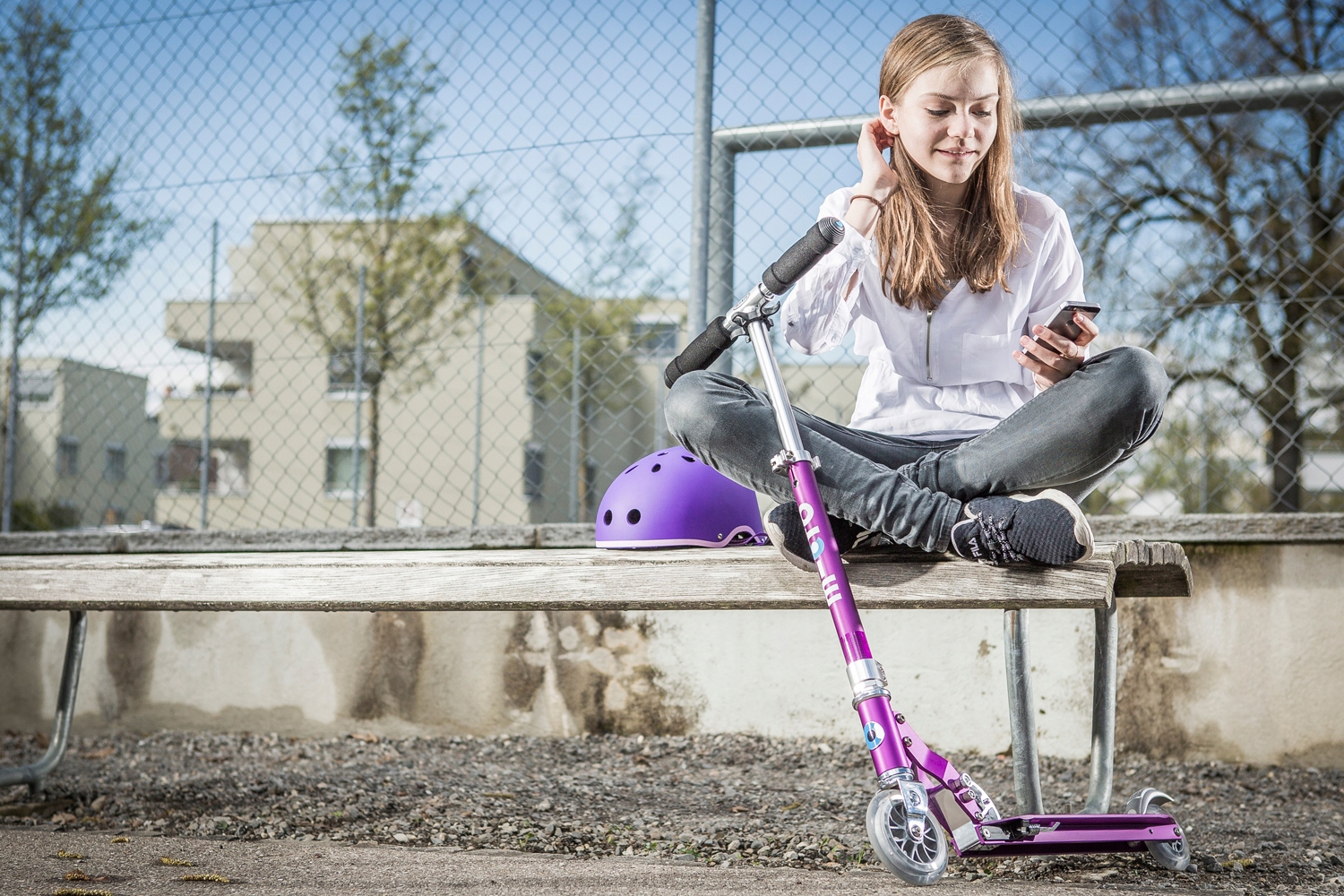 Hulajnoga dwukołowa Micro Sprite Purple Metallic Hamulec tak