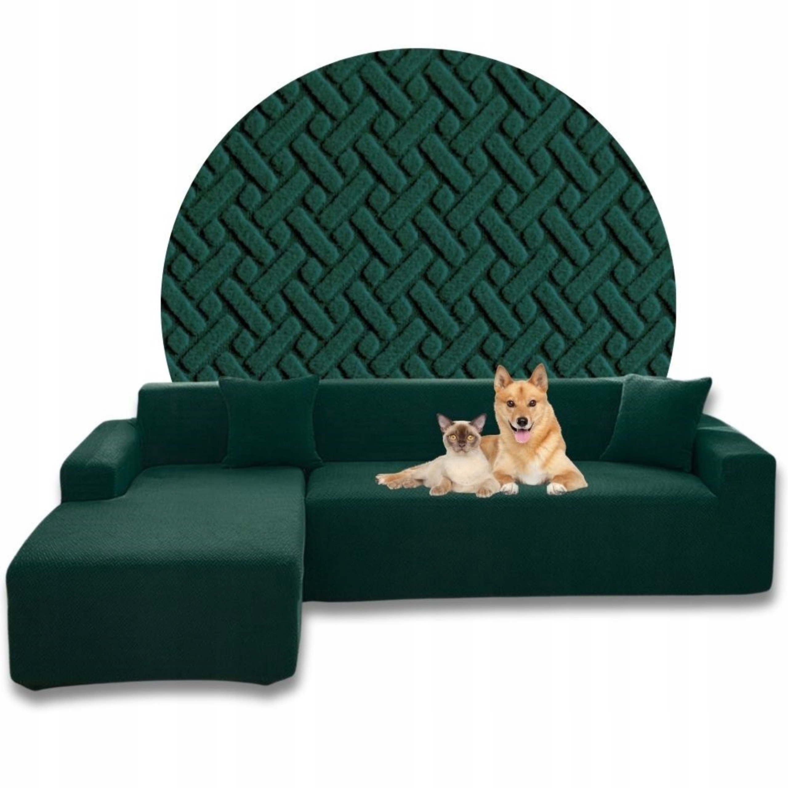 Potah Na Rohovou Pohovku Pohovka Žakár Jedle Levý Premium 2+2 Oeko-tex