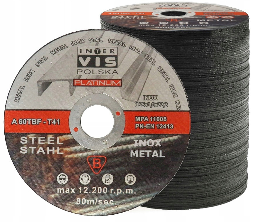100szt Tarcza Tarcze Do Cięcia Metalu 125x1 Mocne
