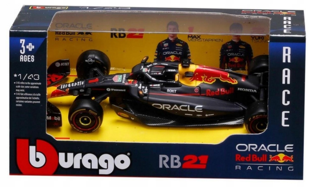 Bburago Model 1:43 BOLID F1 Red Bull Racing RB21 Verstappen Bahrajn GP