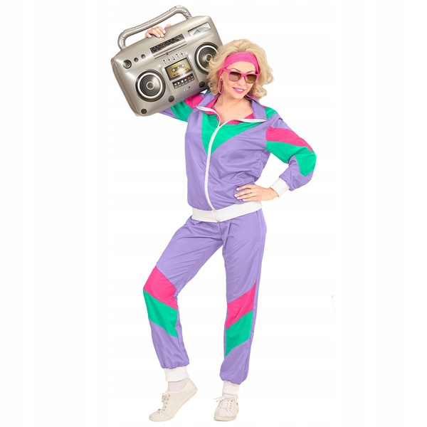 STRÓJ SPORTOWCA DRESA DRES FIOLET LATA 80 s Rozmiar S