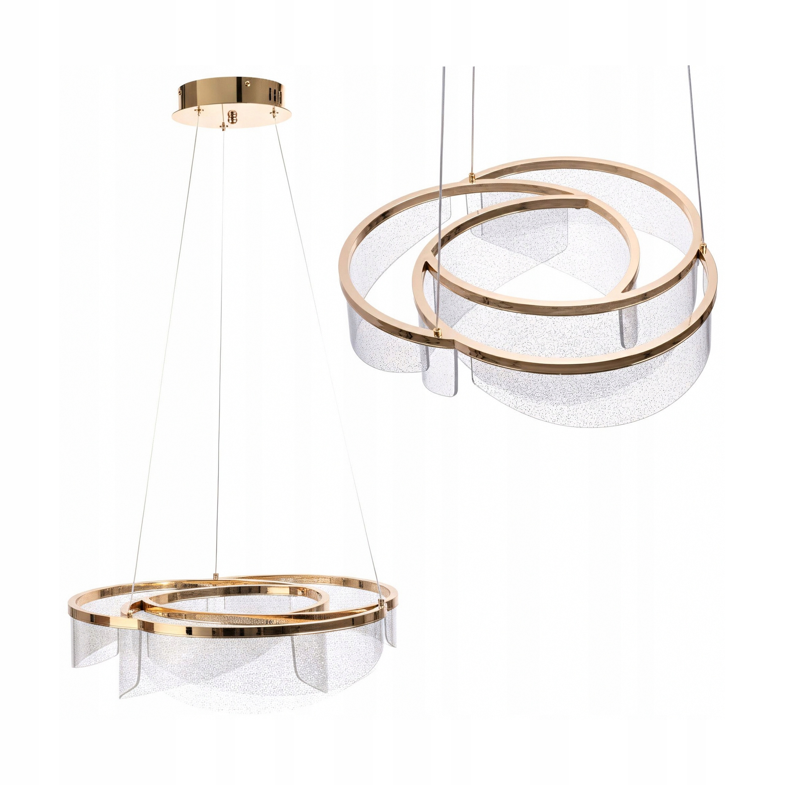 Závesná stropná lampa Zlatá 50 cm Led Luster 57 W