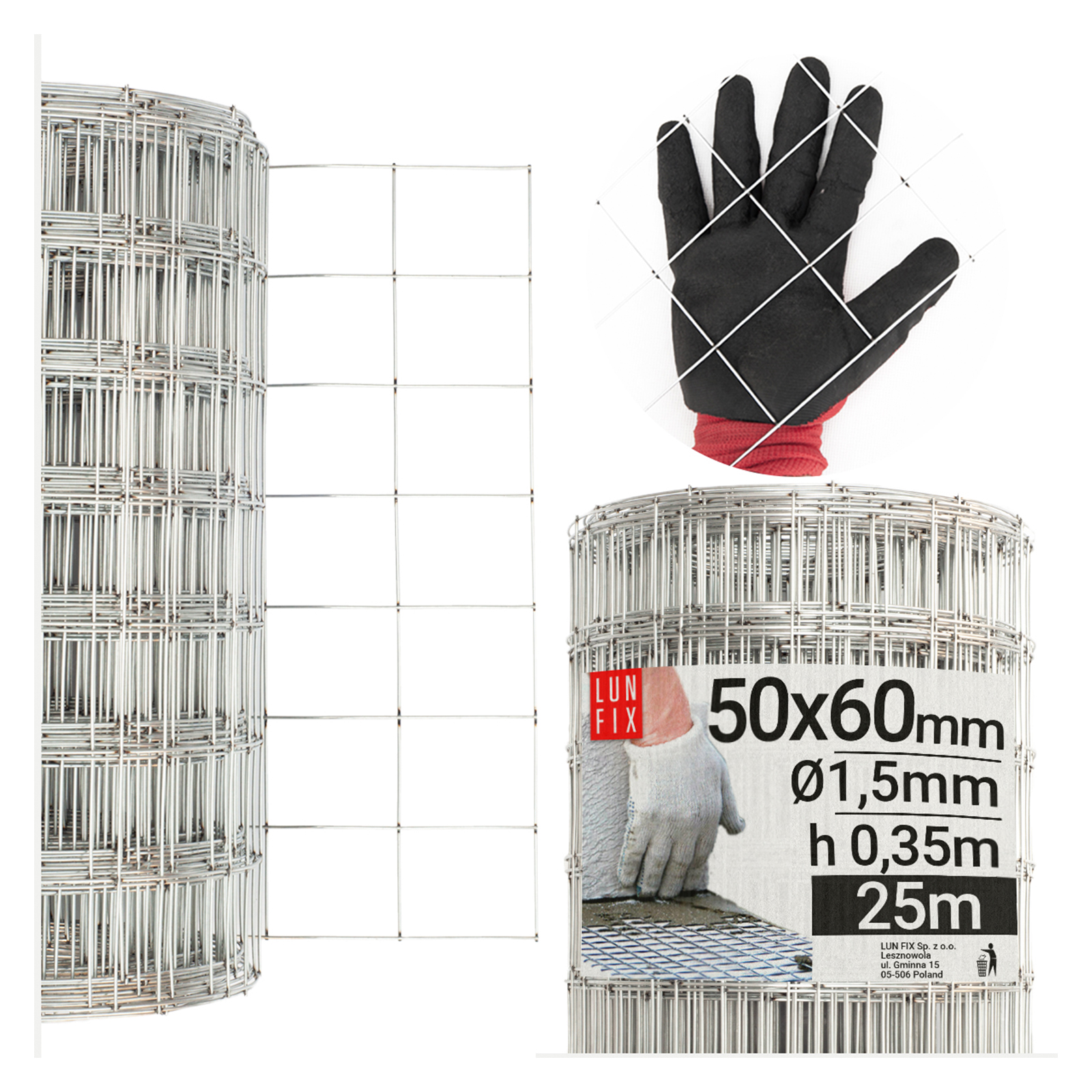 Výztužná síť fi 1,5 mm vyztužení zdiva 50x60 h0,35 m 25 m