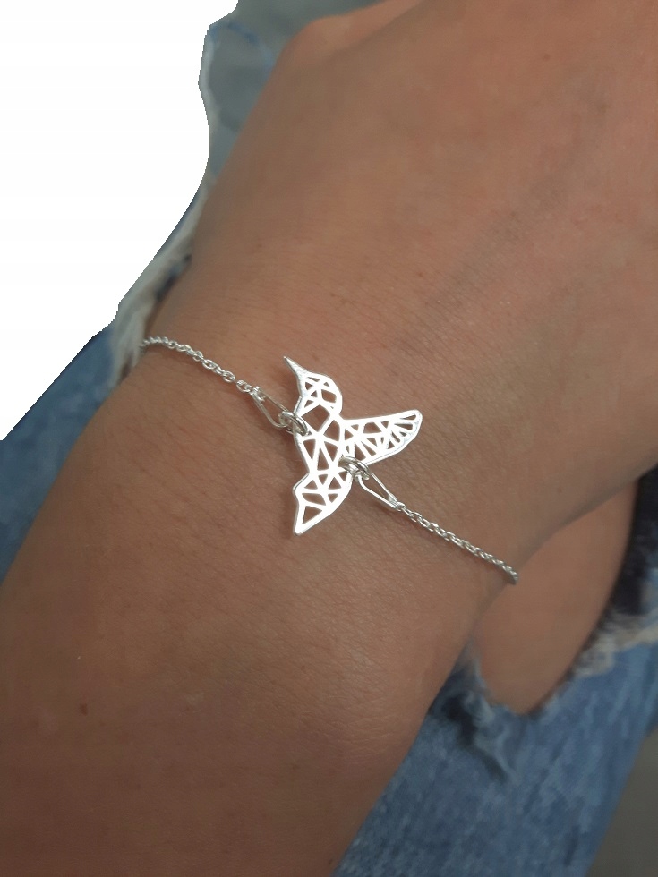 

Bransoletka srebrna koliber origami srebro 925