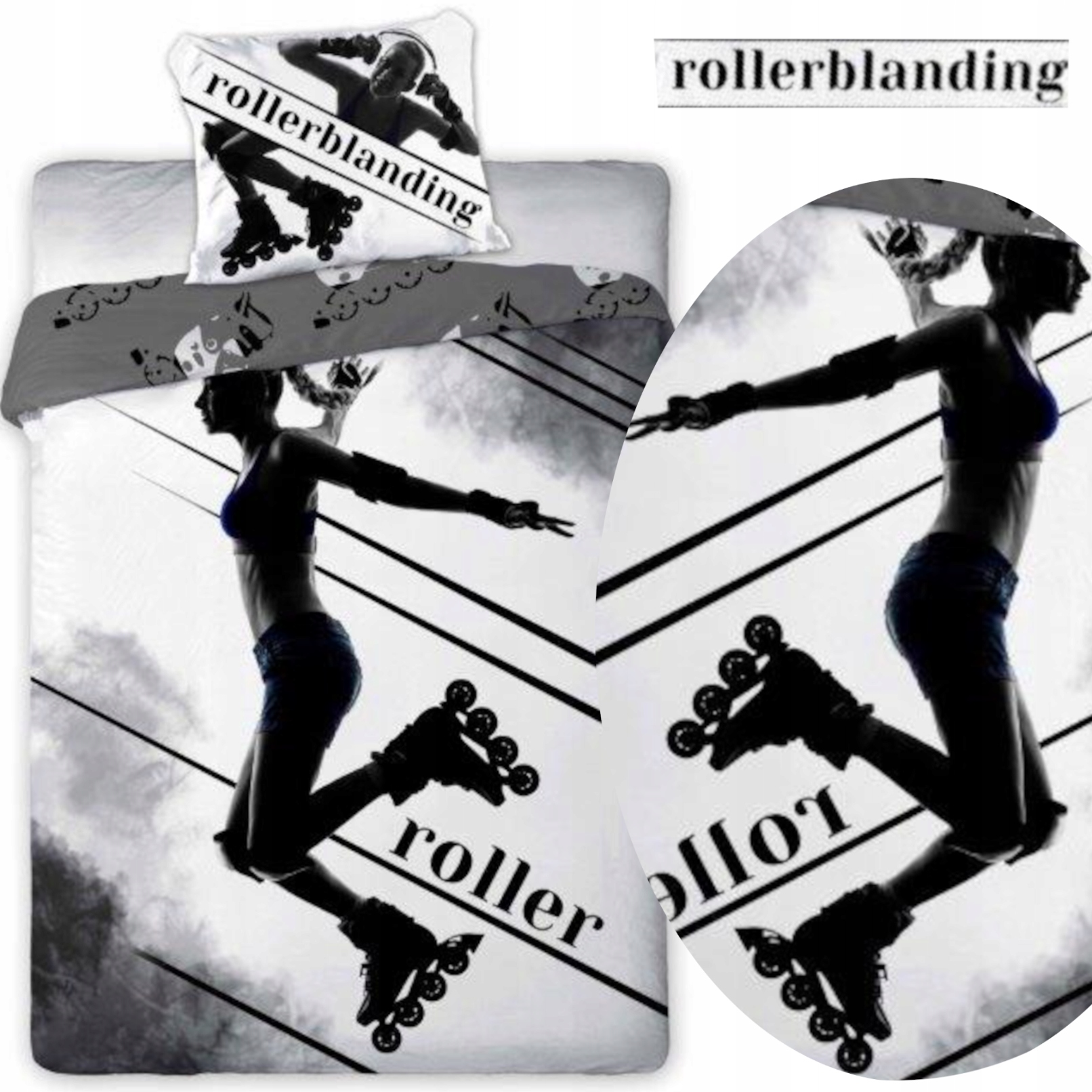 POŚCIEL MŁODZIEŻOWA SPORT ROLKI SKATE POŚCIEL 140X200 BAWEŁNIANA BAWEŁNA
