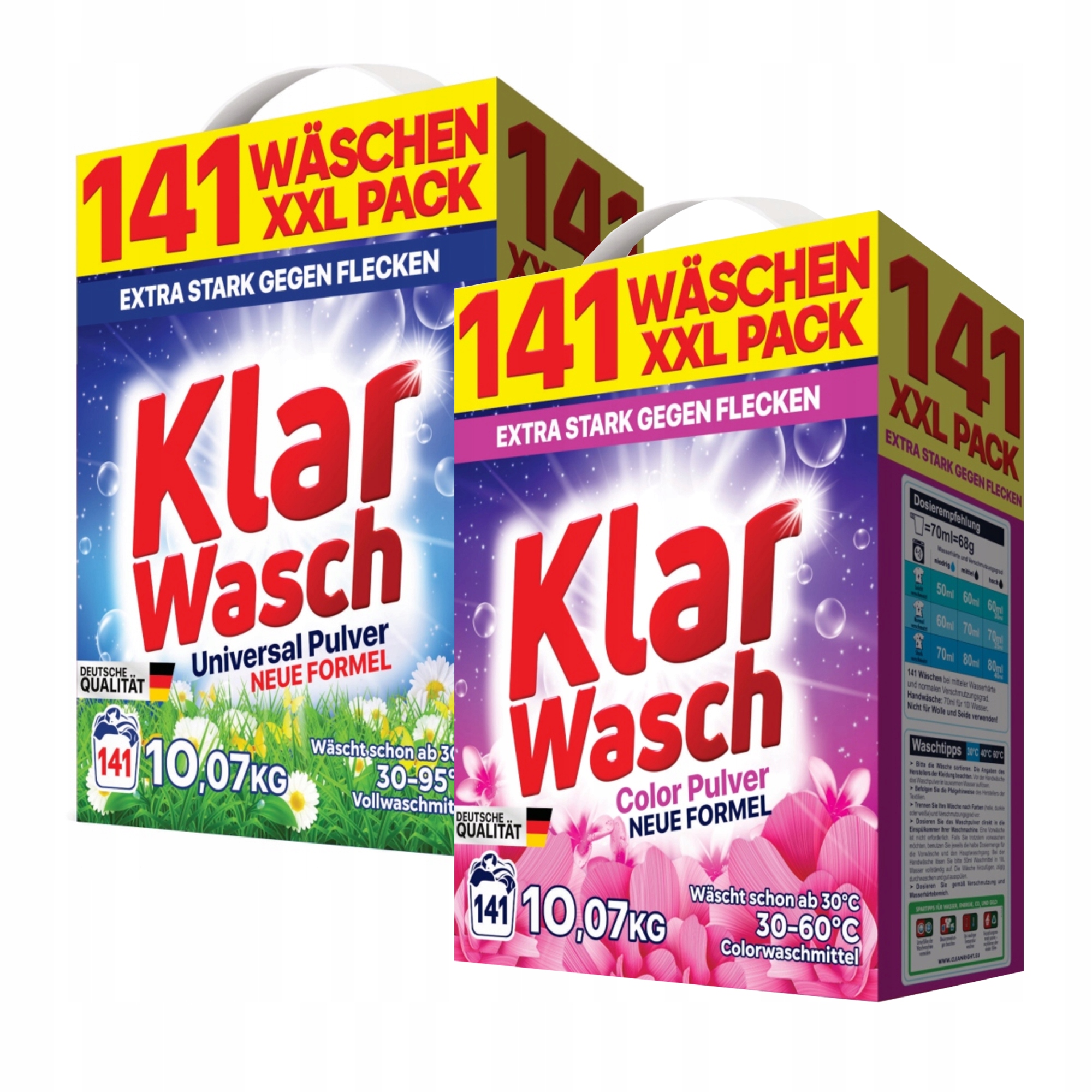 Proszek Kolor I Uniwersalny Klar 10,07 kg Dwa Opakowania 20KG 282 Prania