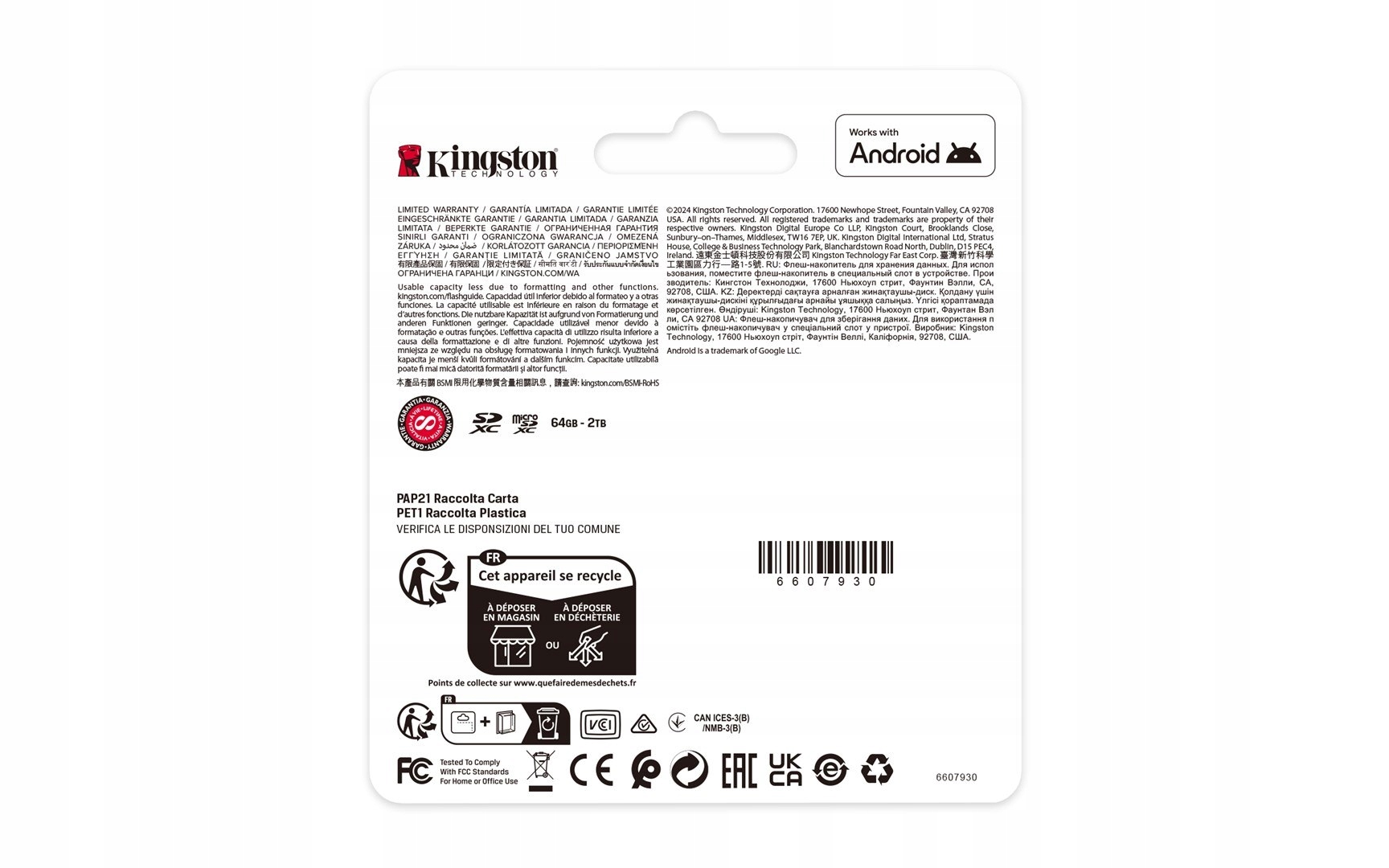 Kingston microSDXC 512GB Canvas Select Plus 3 Adp