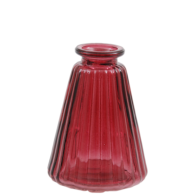 

Wazonik Szklany Burgundowy 10x7,5cm Wazon Tłoczony