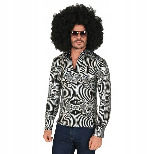 STRÓJ KOSZULA DISCO HOLO LATA 70 TANCERZ l/xl Rozmiar L/XL