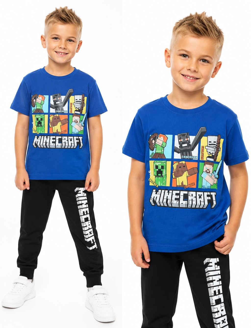 Komplet Sportowy chłopięcy 128 Minecraft Koszulka Spodnie Dresowe Zestaw