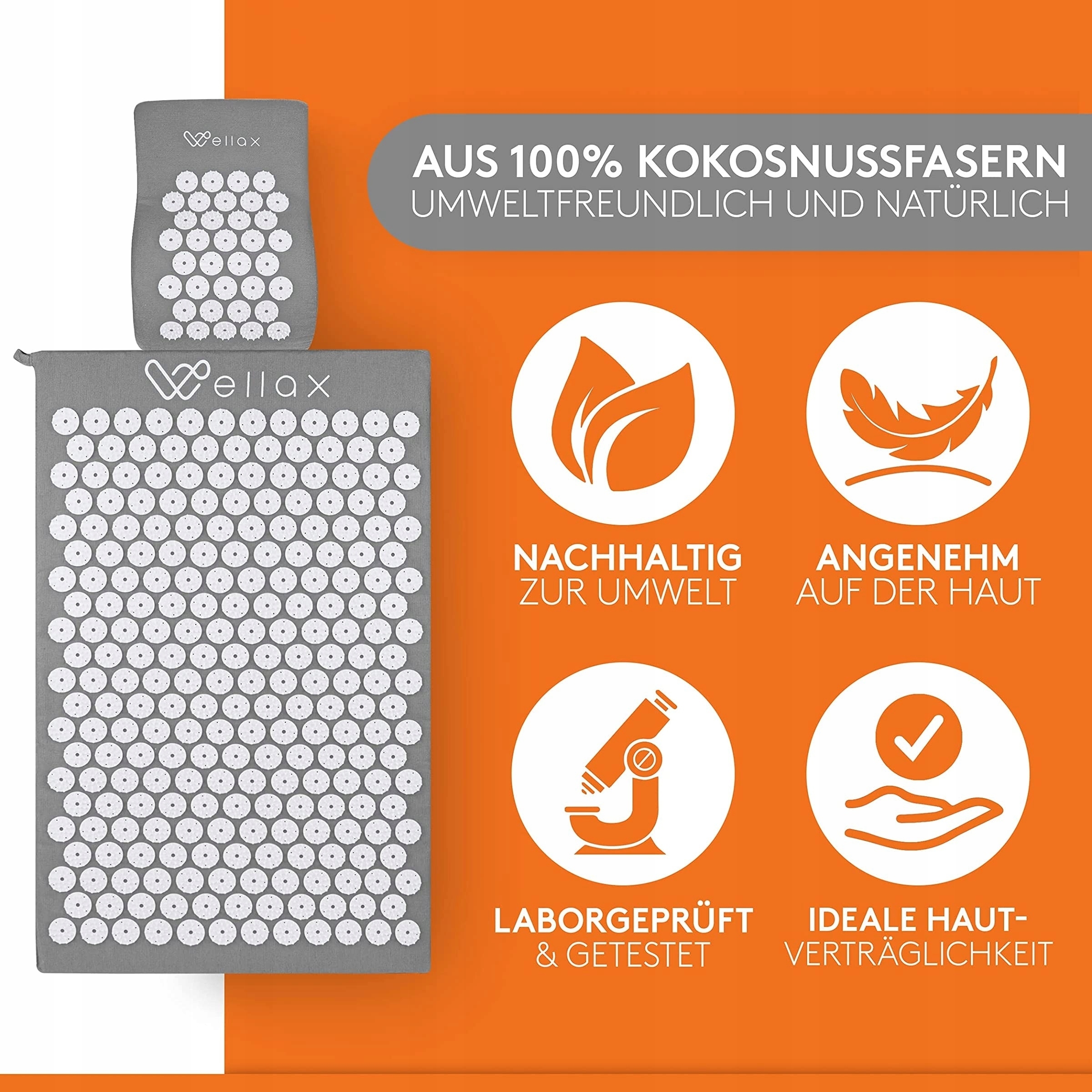 Wellax Mata Poduszka Do Akupresury Masażu Kokos — miniatura 5