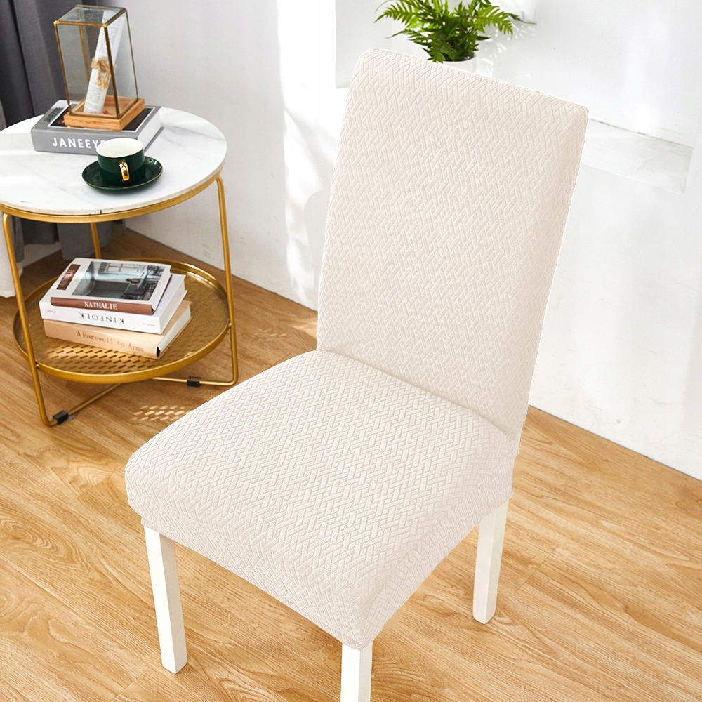 POKROWIEC NA KRZESŁO ECRU ŻAKARD ELASTYCZNY Stan opakowania oryginalne