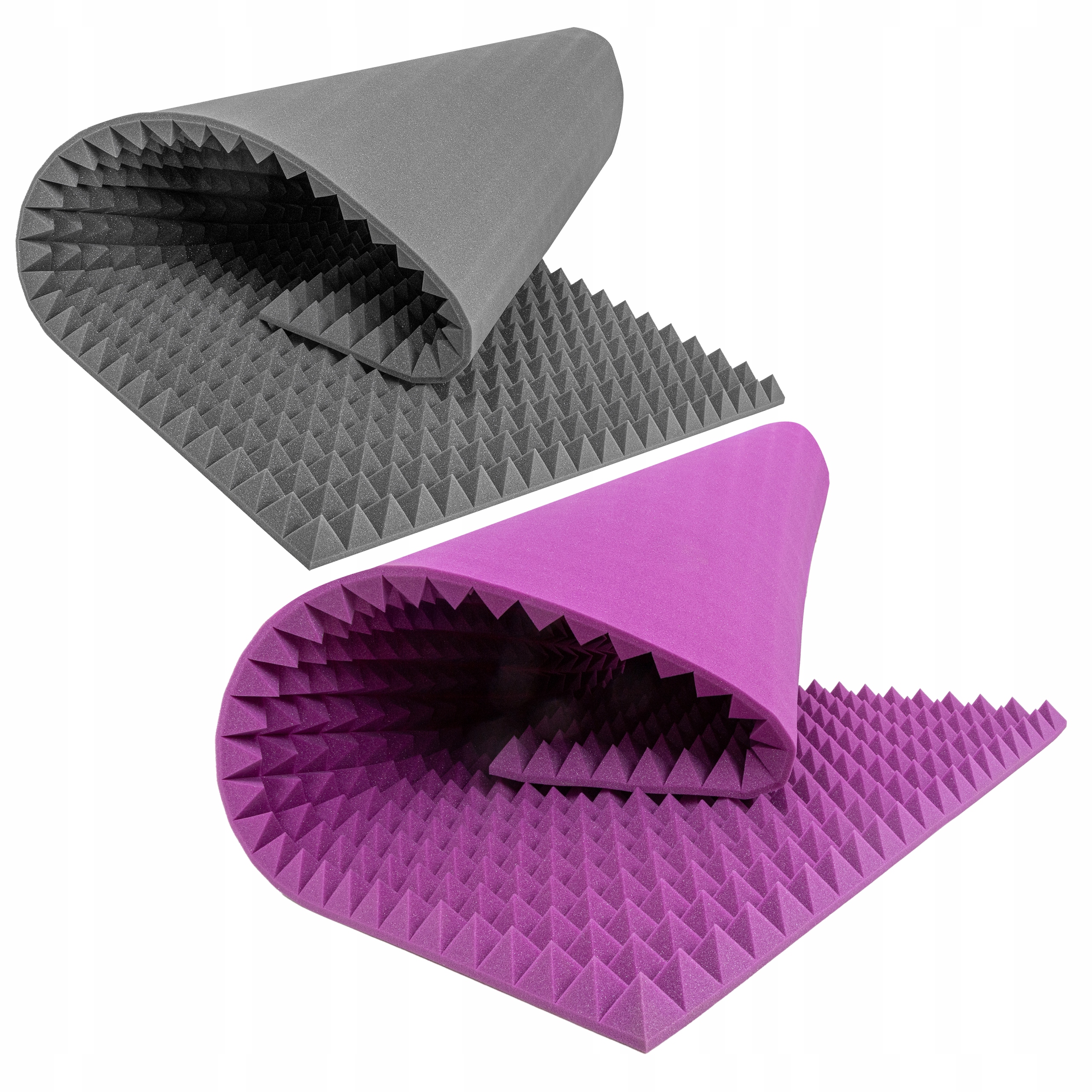 Akustické panely Piramidka Bitmat 200x100x5 cm sivá fialová, veľký formát