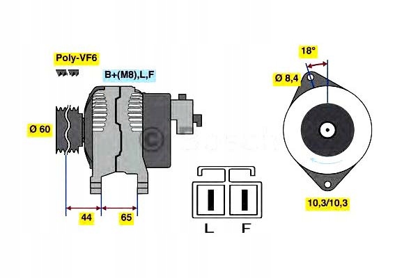 0986048301 BOSCH ALTERNÁTOR MERIVA 1.7 CDTI 04-