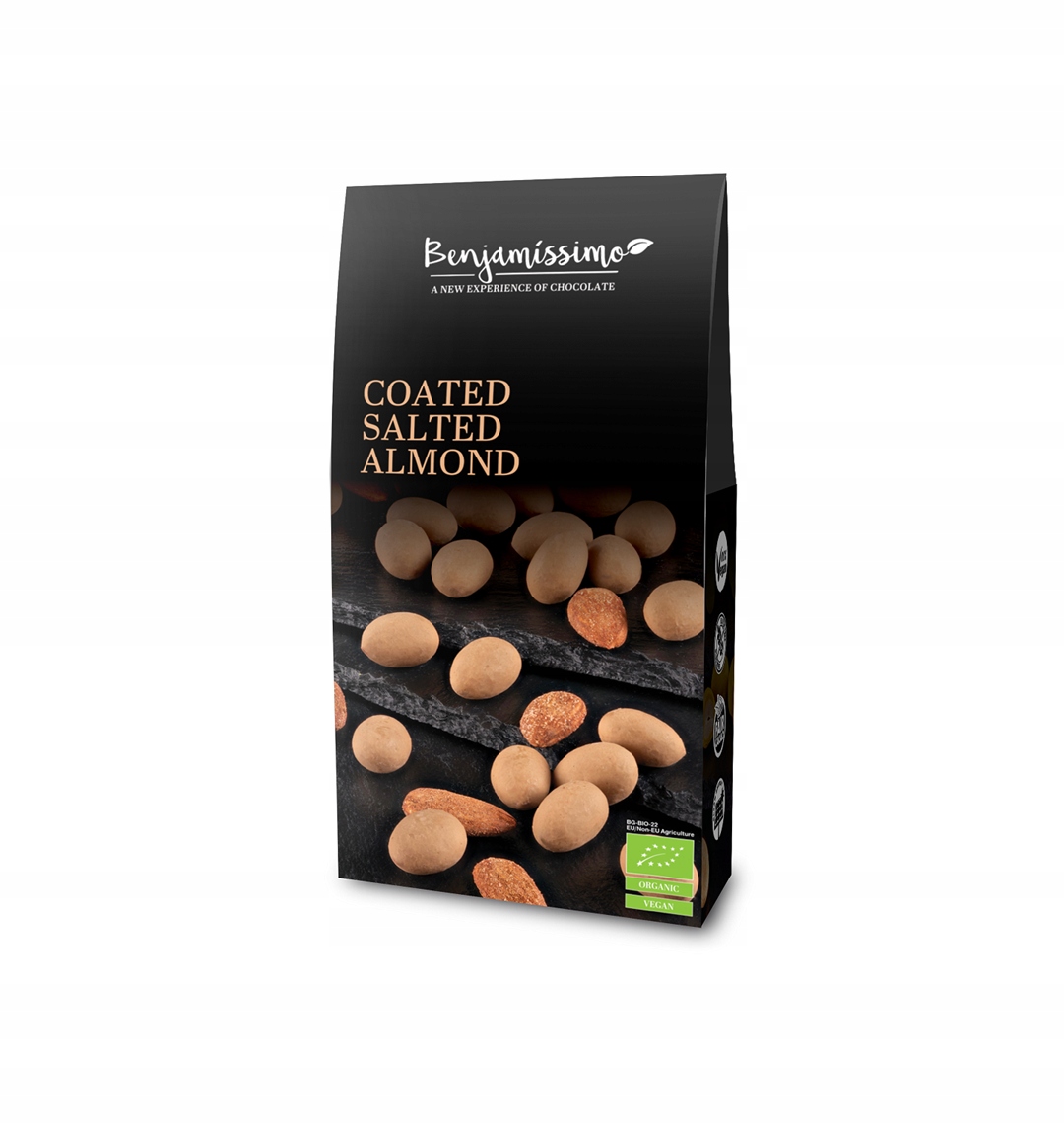 3x Mandle V Polevě Slaný Karamel Bezlepkové Bio 60 g Benjamissimo