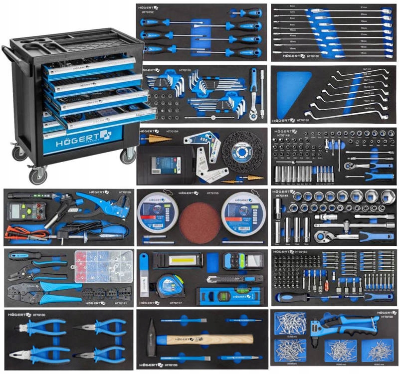 Hogert HT7G050 інструментальна шафа 7 ящиків 754 el