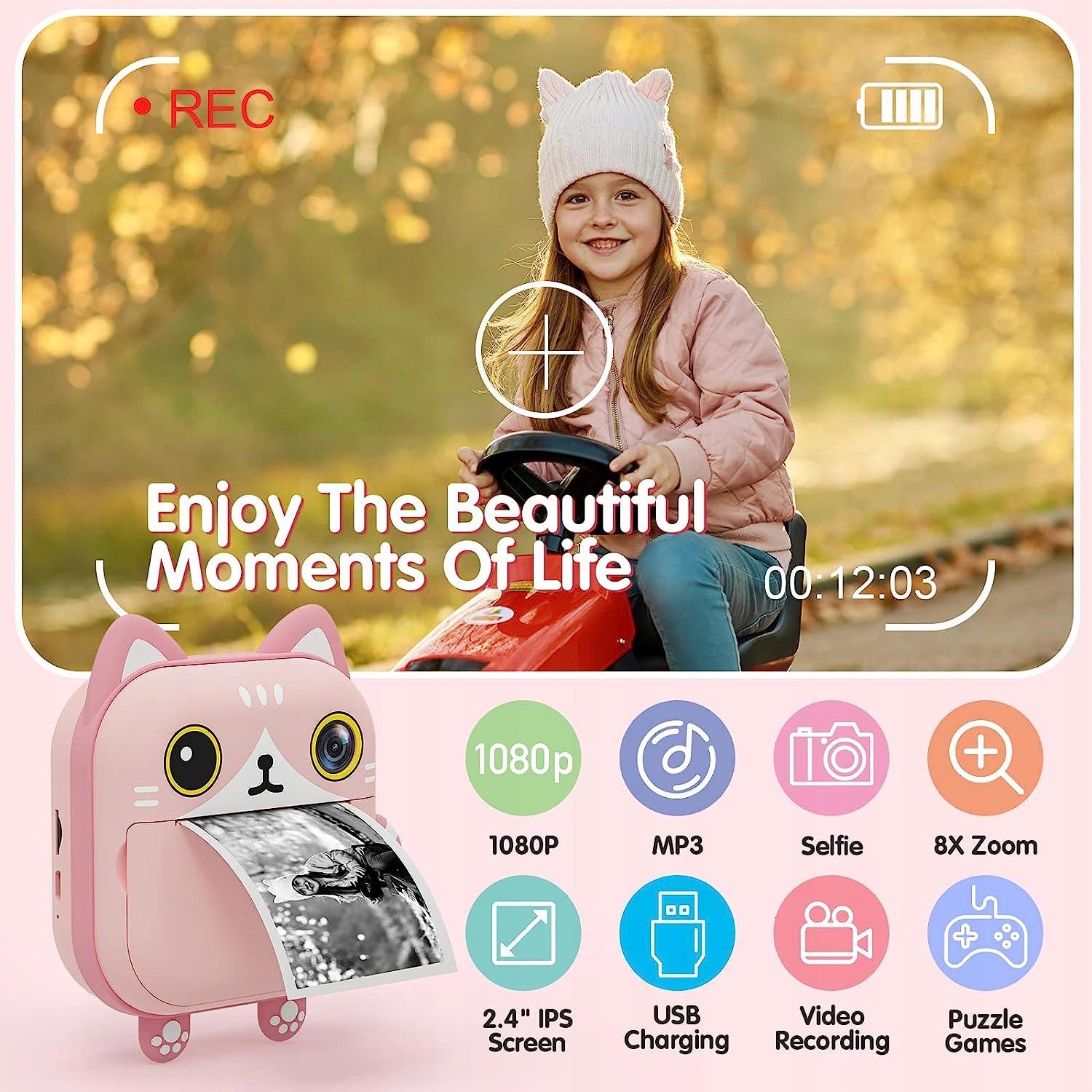 APARAT NATYCHMIASTOWY POLAROID DLA DZIECI DRUKARKA Kolor biały