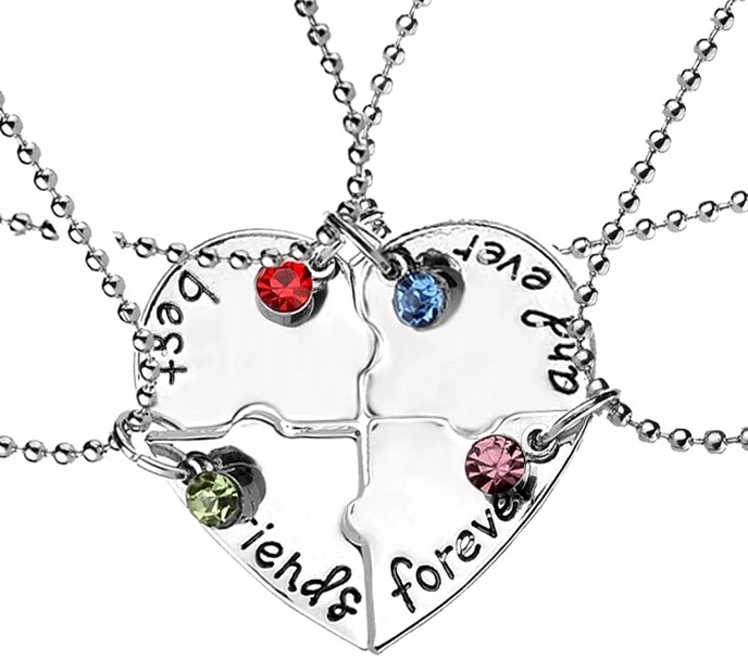 

Naszyjnik przyjaciółek Przyjaźni 4w1 serce Best