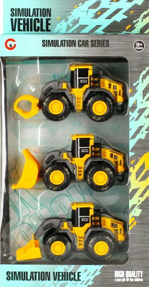 ZESTAW POJAZDÓW BUDOWLANYCH dla dzieci 3 sztuki MEGA CREATIVE samochody