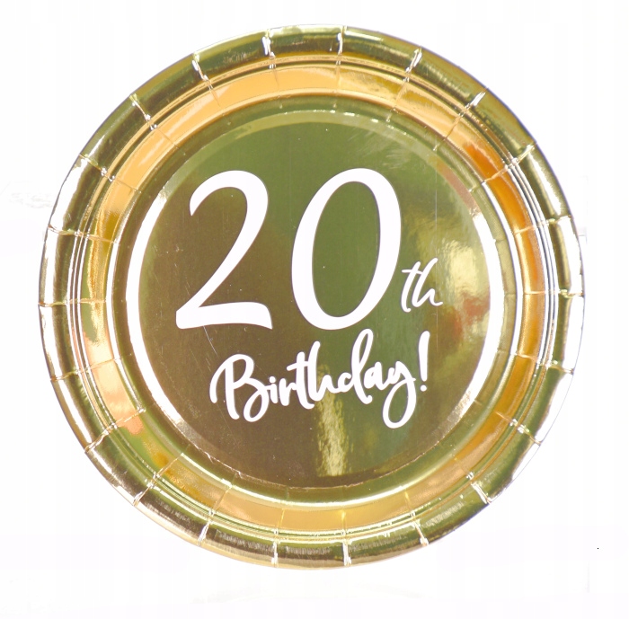 TALERZYKI papierowe IMPREZOWE 20-te URODZINY 6 szt